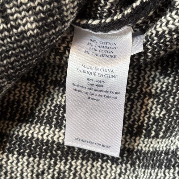 Faherty Cotton/Cashmere Black & White Snowflake Knit Blanche Women's XL NEW - Picture 7 of 7